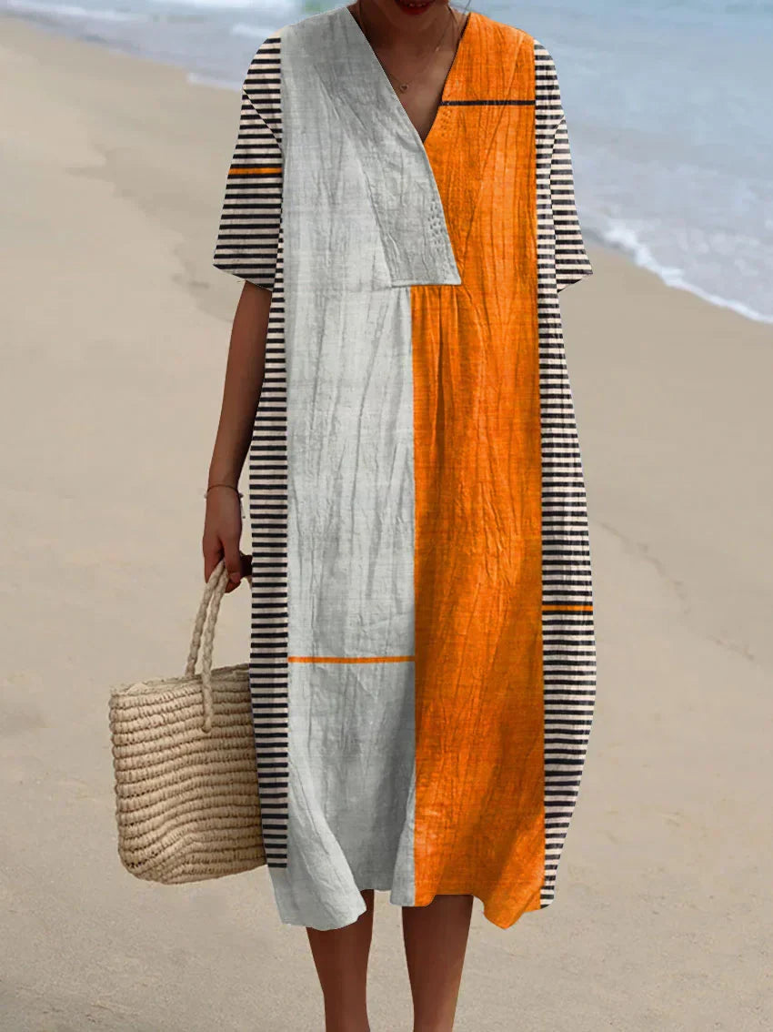 Cecilia | Geometric Striped Dress