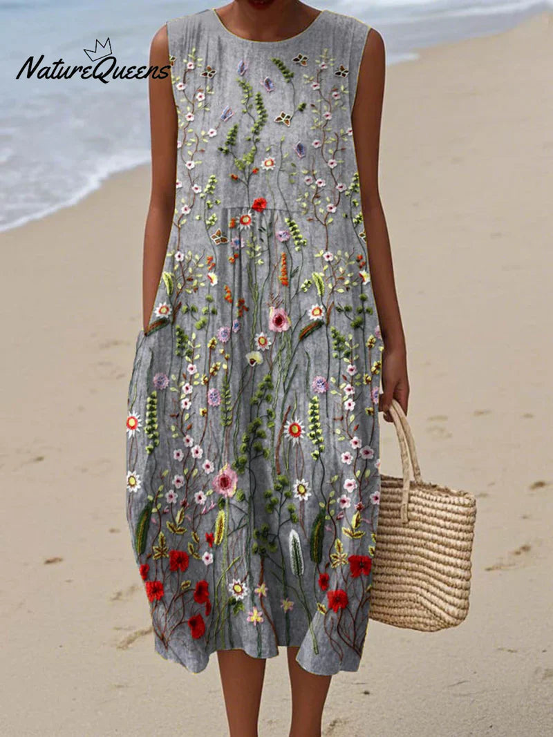 Vivienne | Floral Embroidered Country Dress