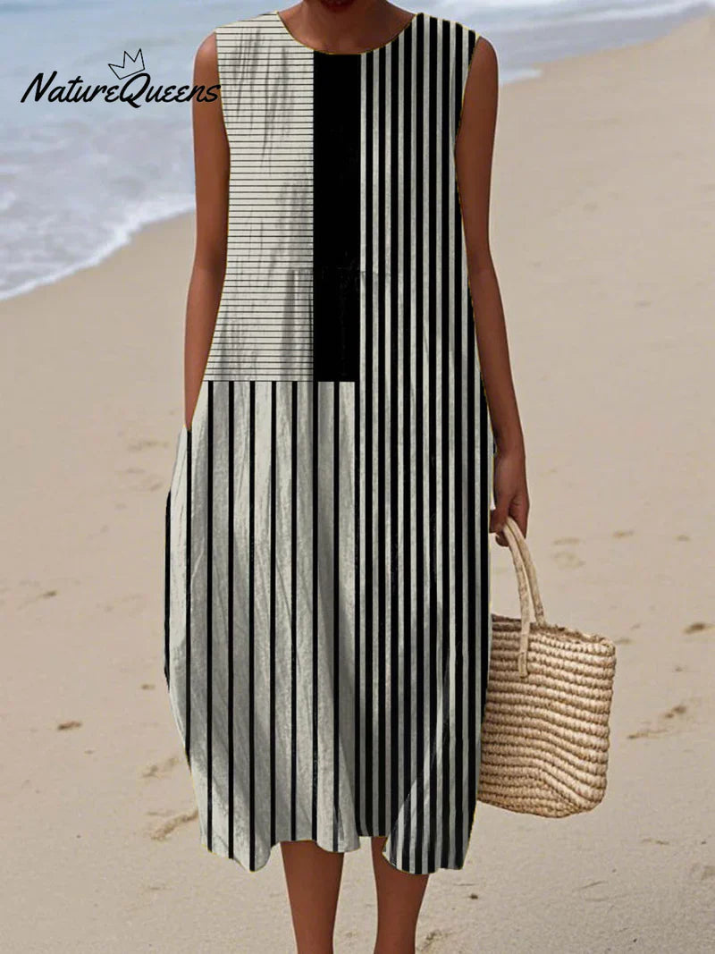 Briar | Monochrome Striped Dress