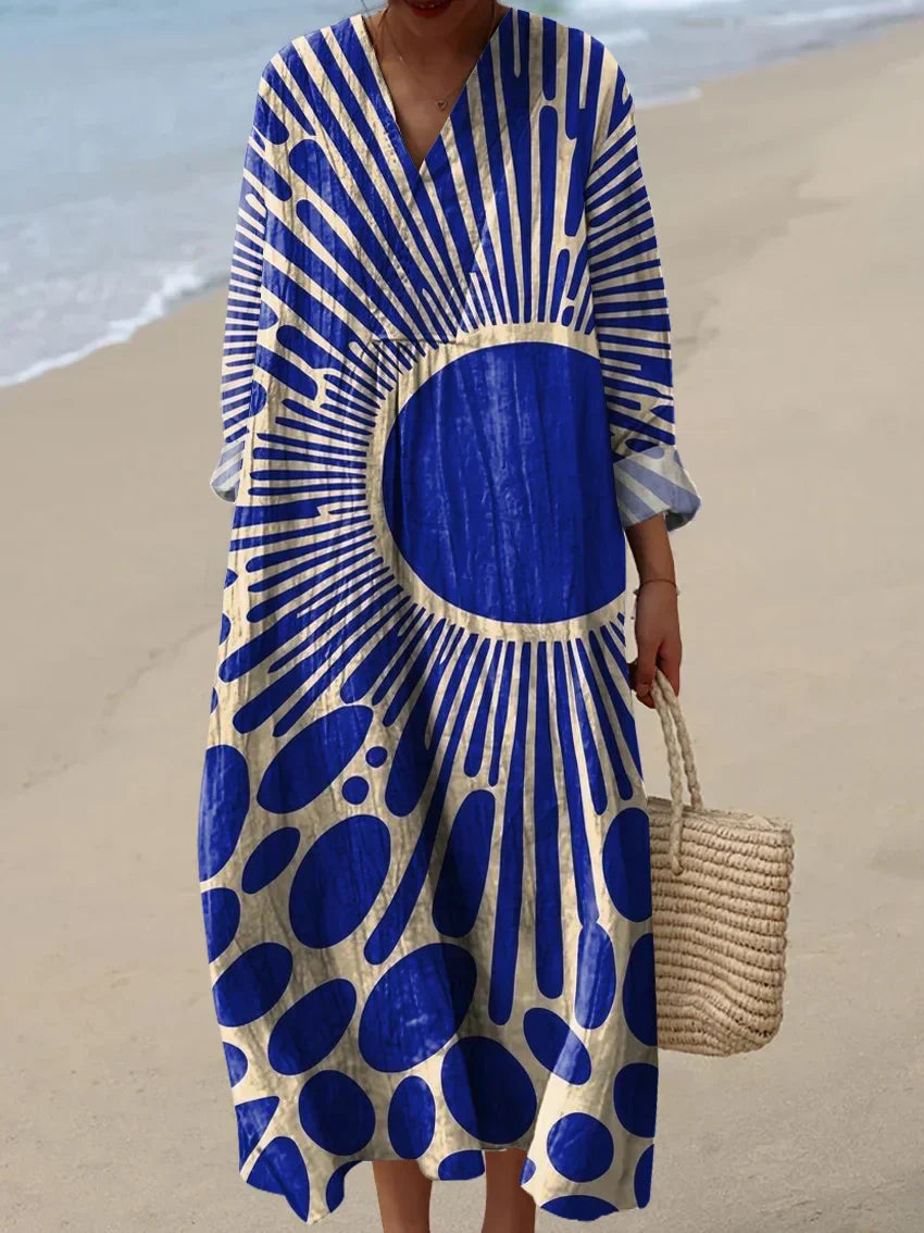 Delphine | Graphic Patterned Sun Dress
