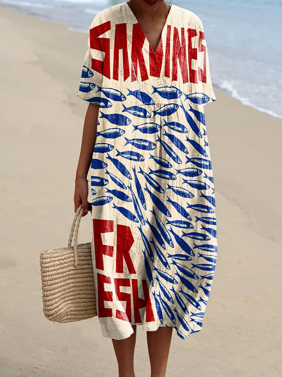 Azalea | Sardine Pattern Dress