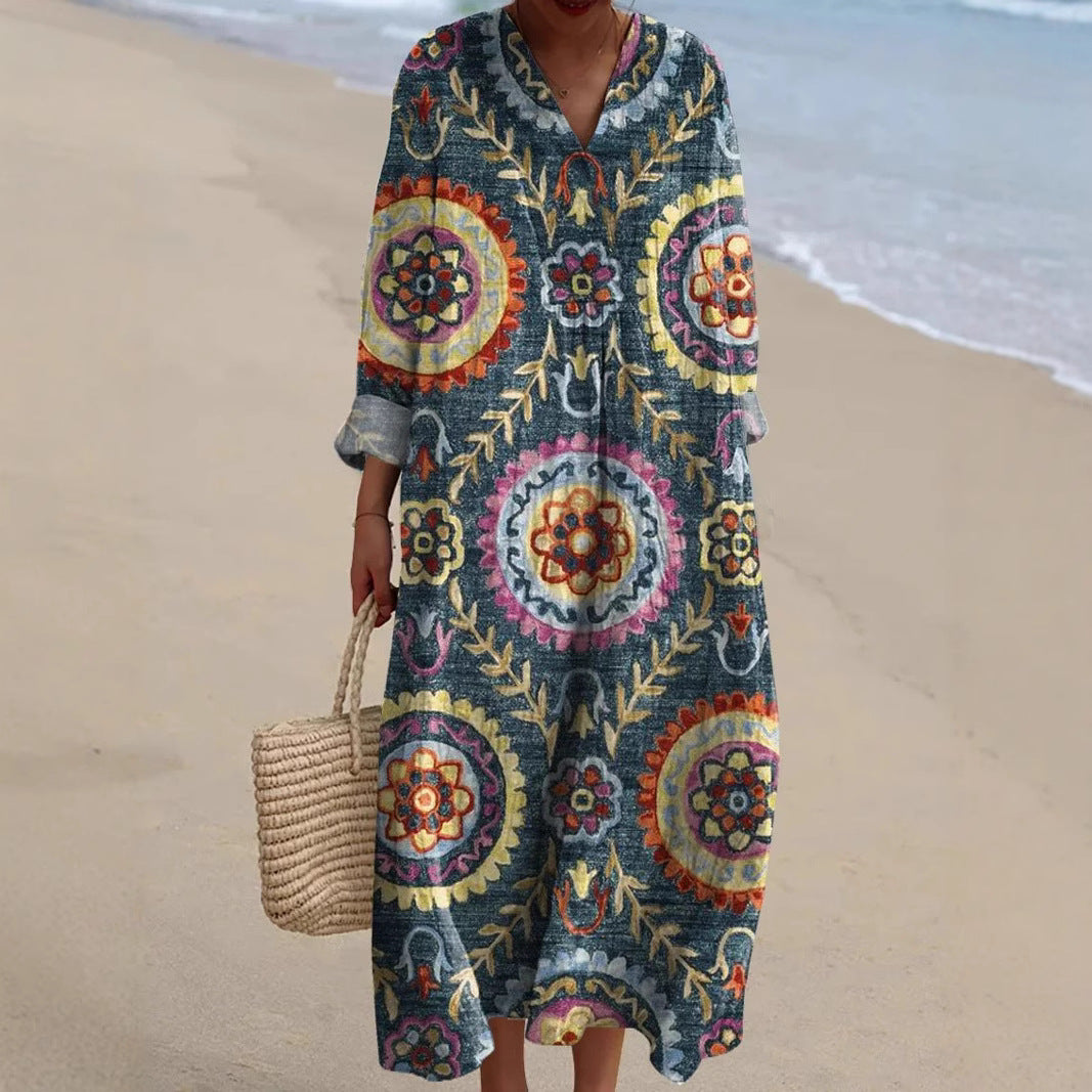 Paloma | Ethnic Print Boho Dress