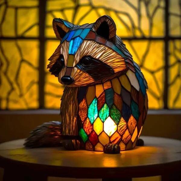 Smokey | Colorful Magical Raccoon Lamp
