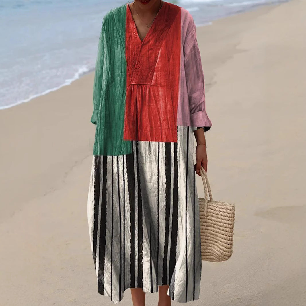 Vesper | Striped Patchwork Dress