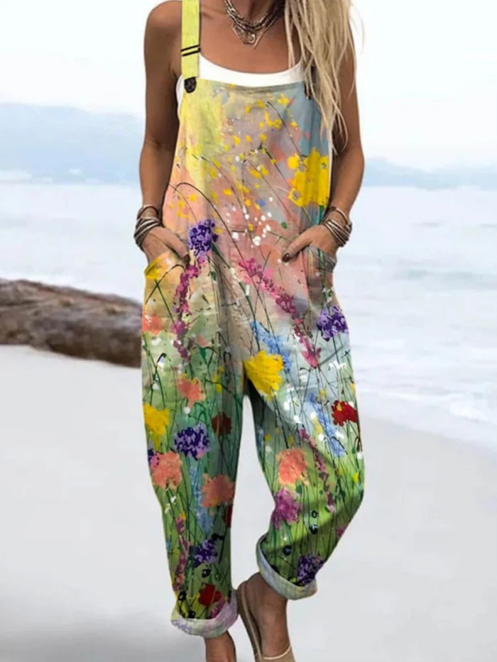 Kalinda | Retro Floral Spring Jumpsuit