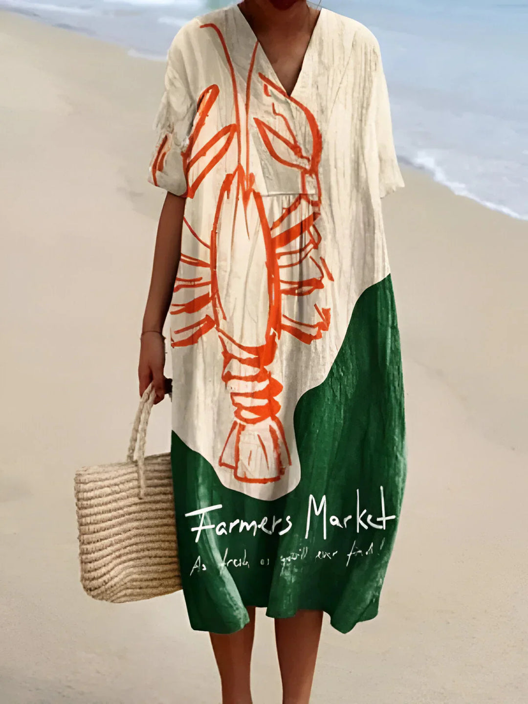 Calliope | Graphic Lobster Print Dress
