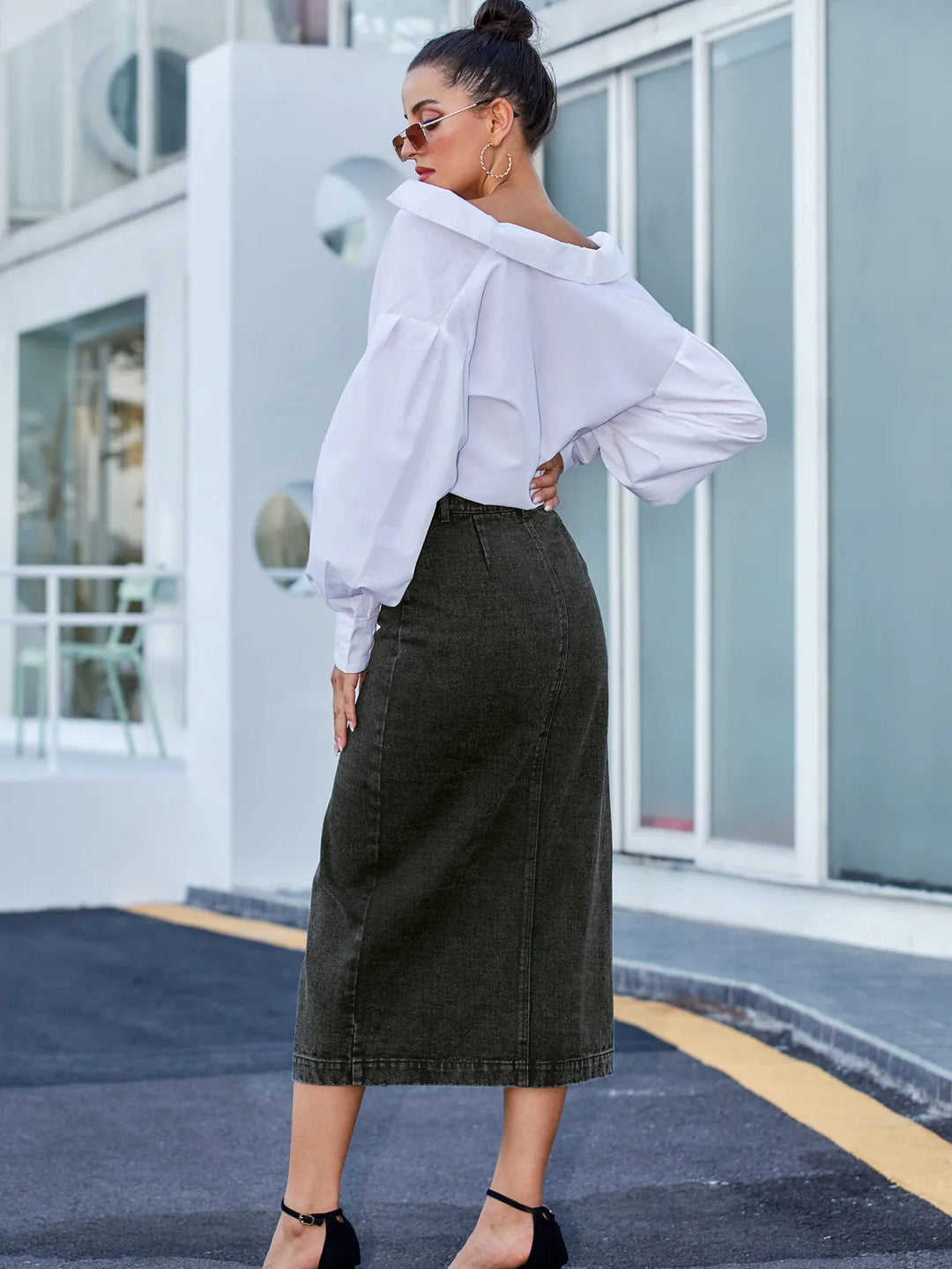 Vienna | Button-Front Midi Skirt