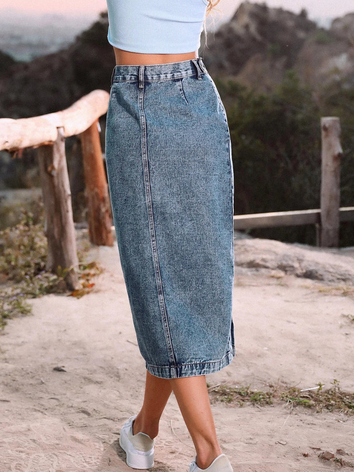 Vienna | Button-Front Midi Skirt