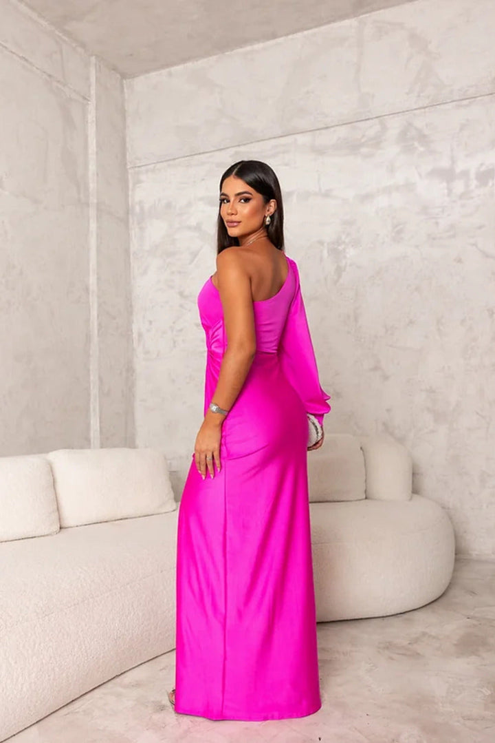 Rica | One-Shoulder Satin Evening Gown