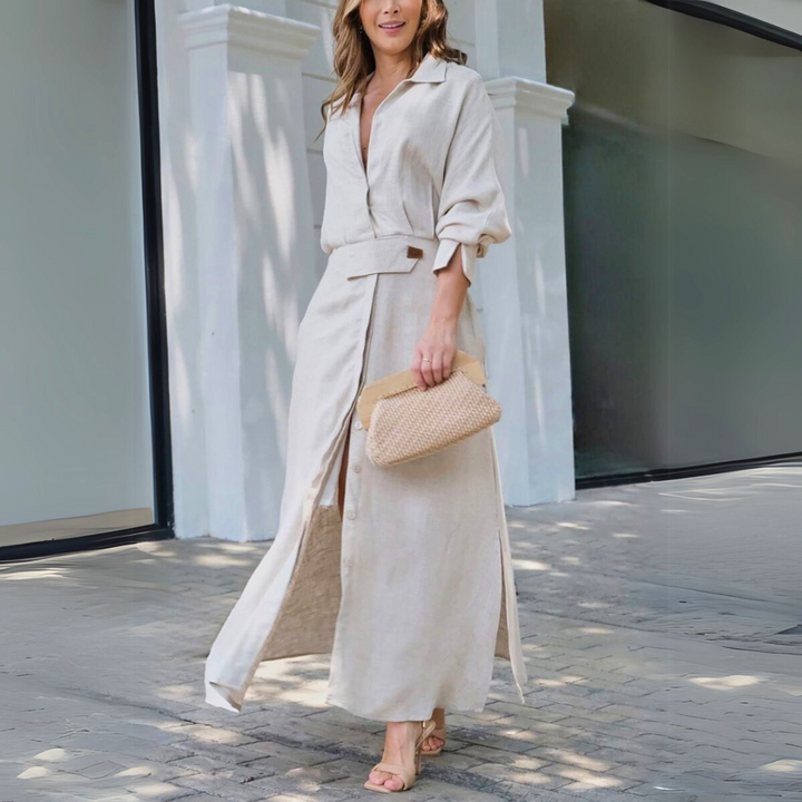 Leslie | Elegant Belted Maxi Dress
