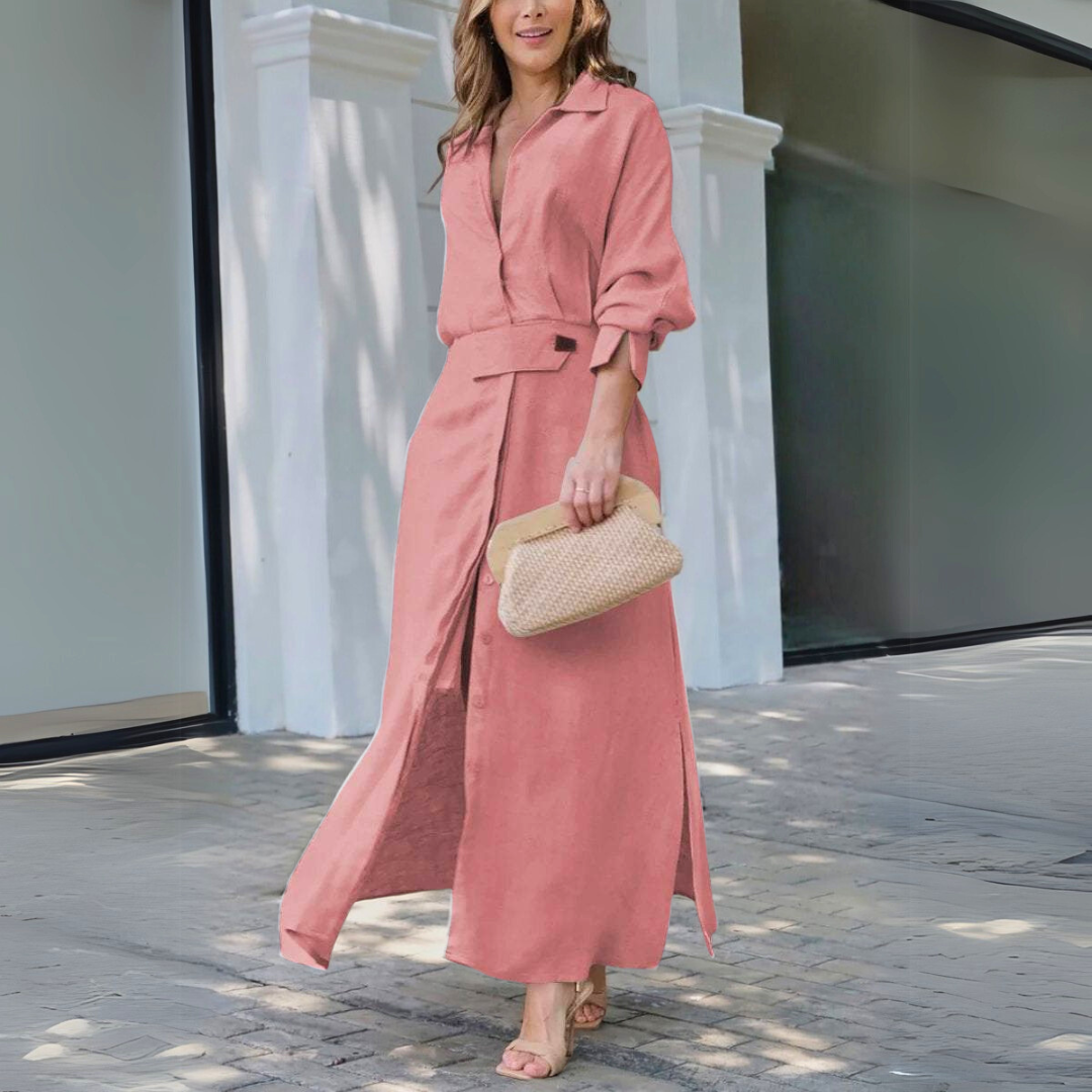 Leslie | Elegant Belted Maxi Dress