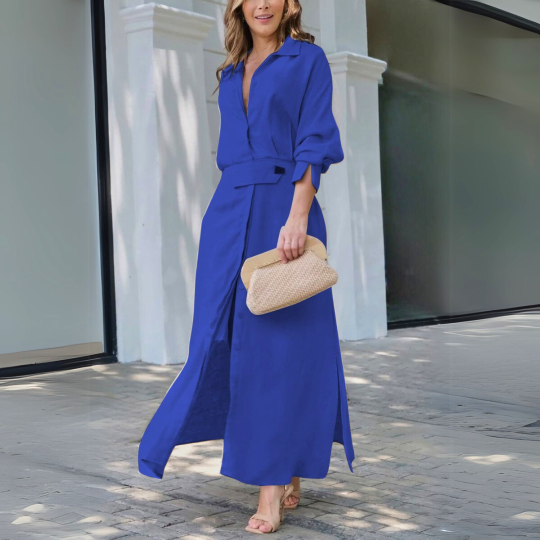 Leslie | Elegant Belted Maxi Dress