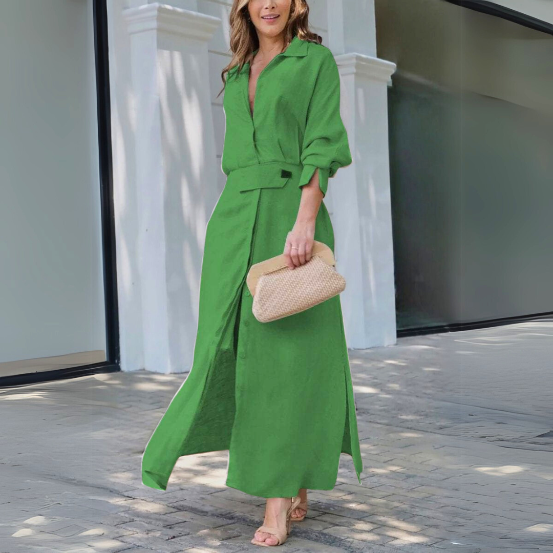 Leslie | Elegant Belted Maxi Dress