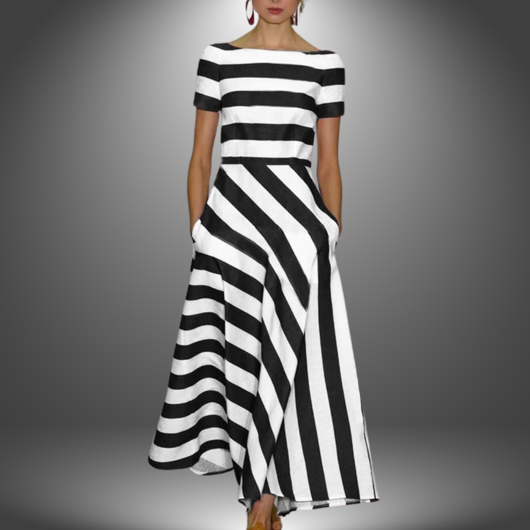 Sabrina | Striped Elegant Maxi Dress