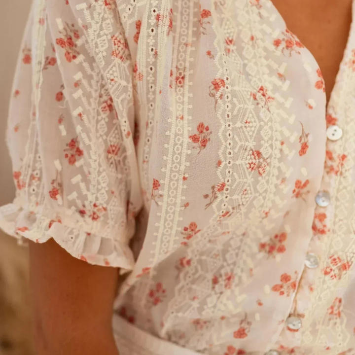 Maya | Feminine Floral Blouse & Shorts Set