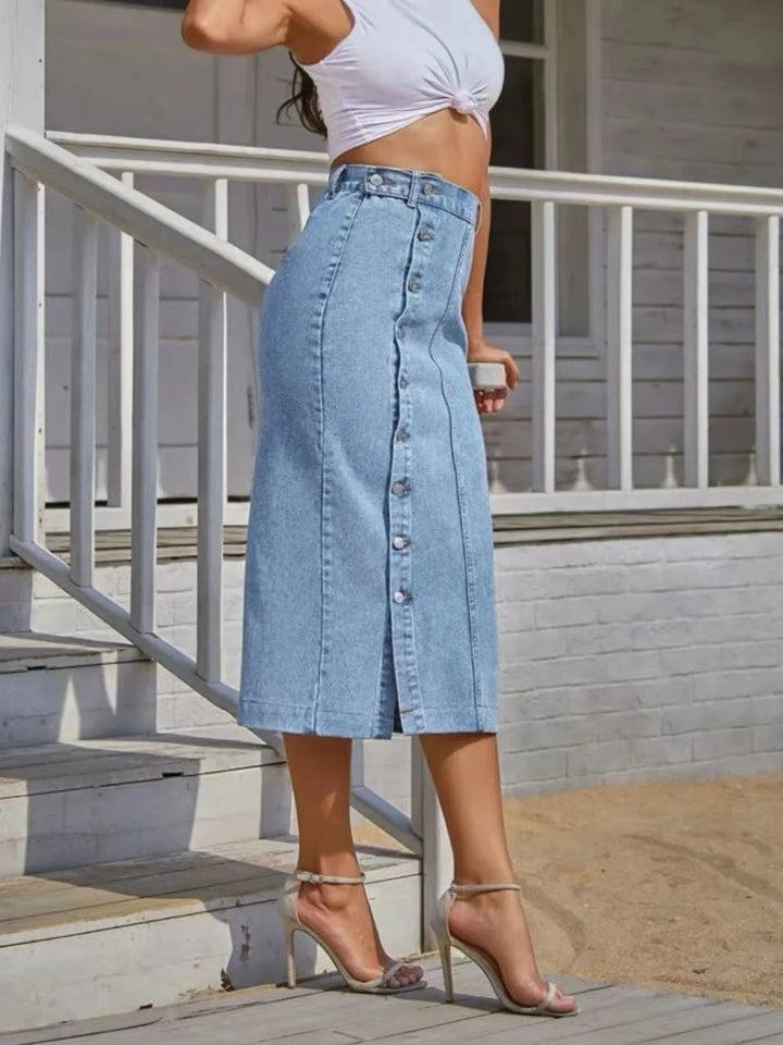 Vienna | Button-Front Midi Skirt