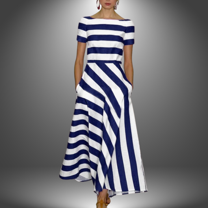 Sabrina | Striped Elegant Maxi Dress