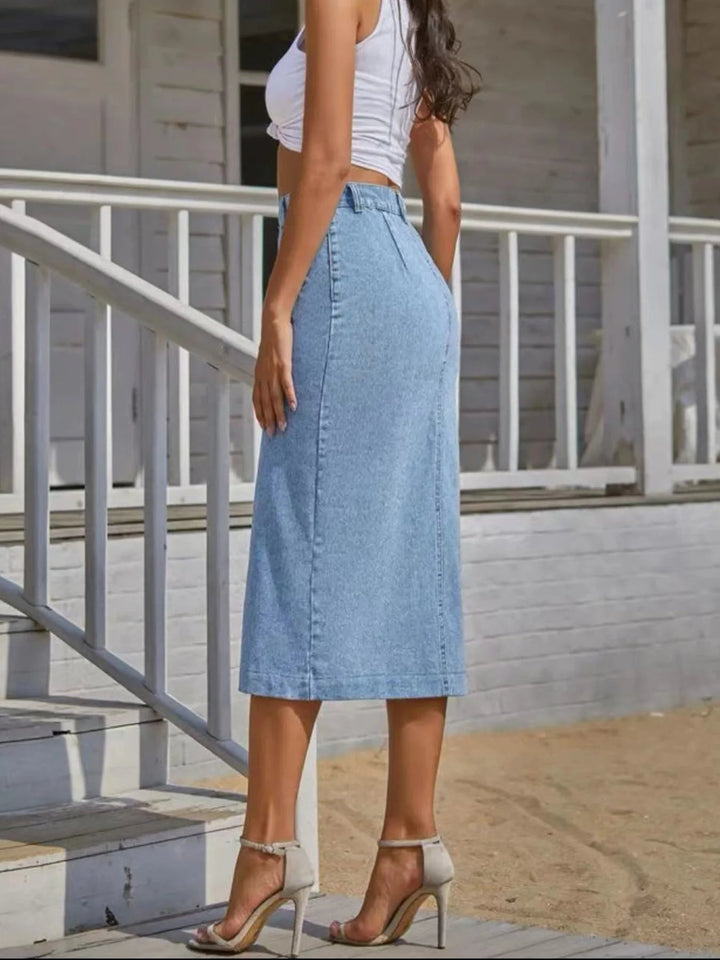 Vienna | Button-Front Midi Skirt