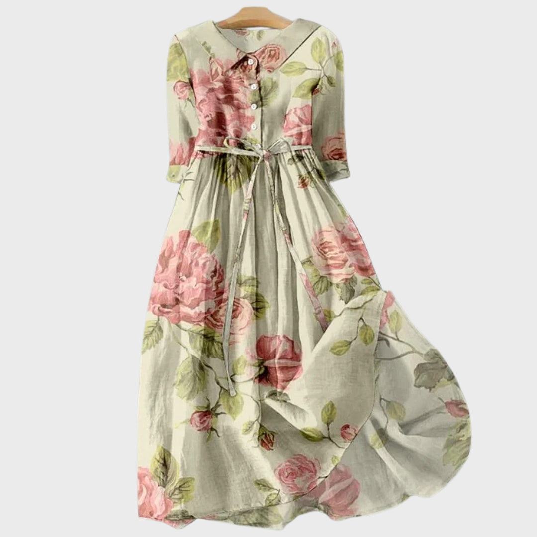 Annika | Elegant Belted Midi Dress