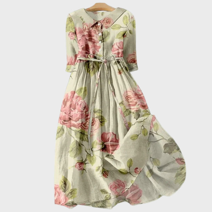 Annika | Elegant Belted Midi Dress