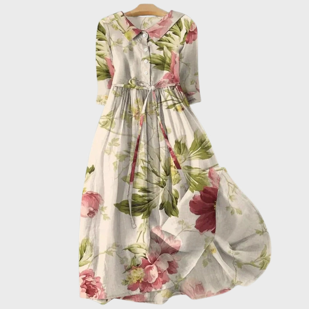 Annika | Elegant Belted Midi Dress