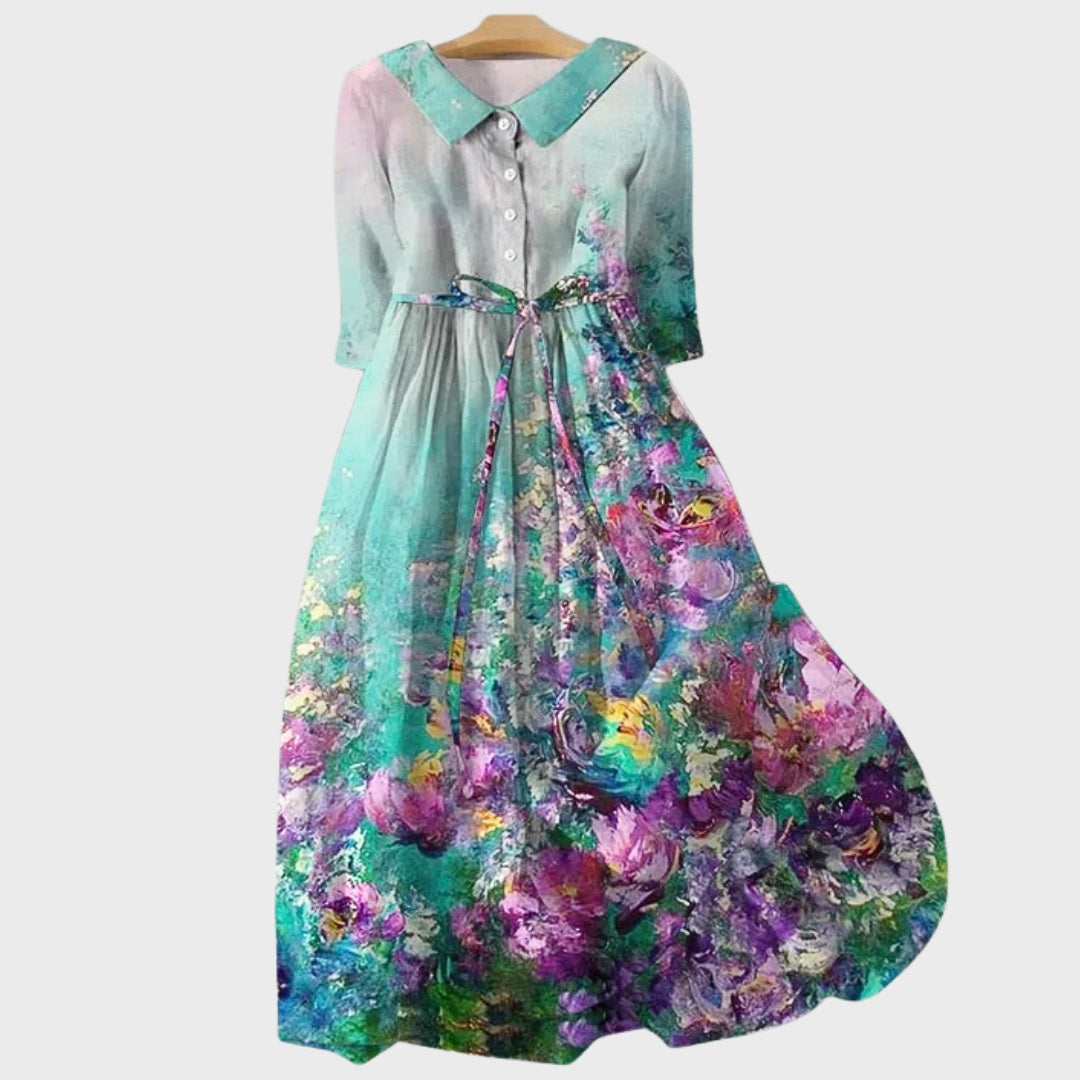Annika | Elegant Belted Midi Dress
