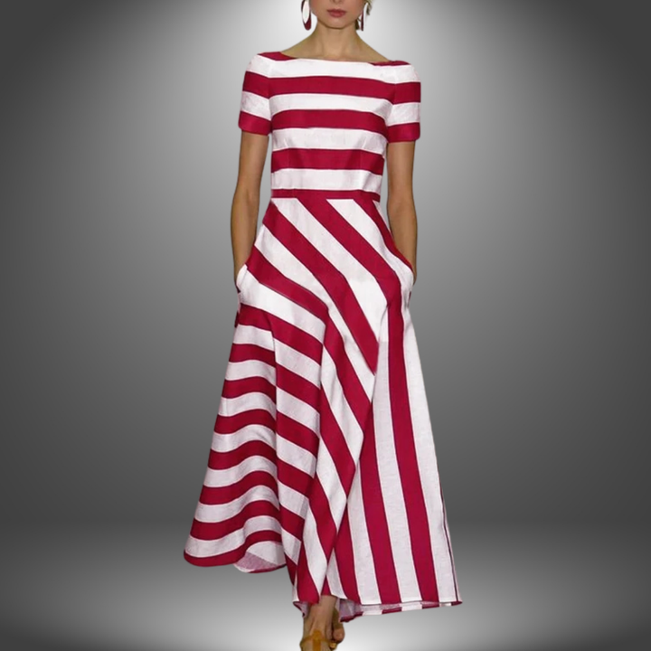 Sabrina | Striped Elegant Maxi Dress