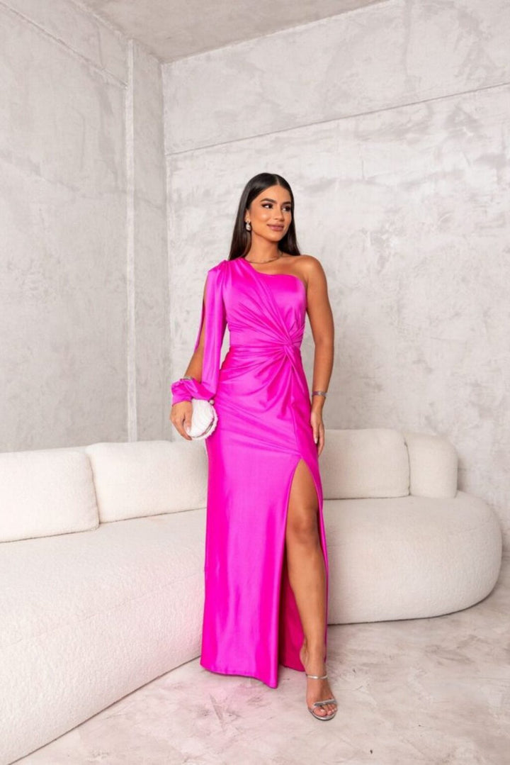 Rica | One-Shoulder Satin Evening Gown