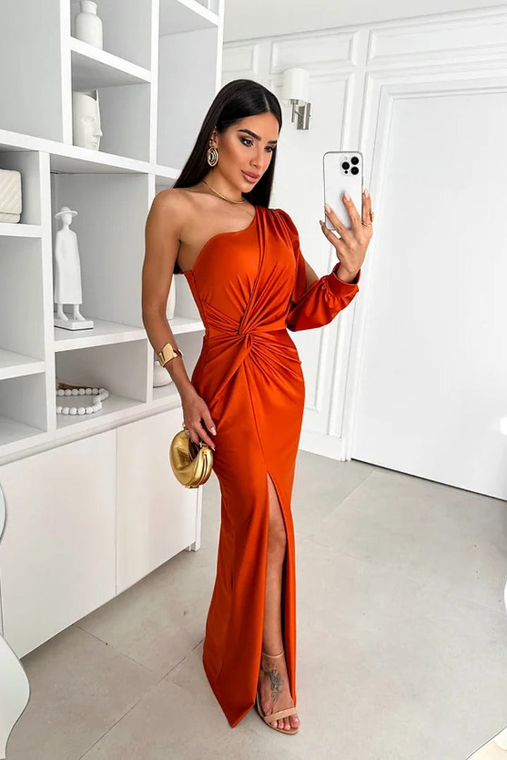 Rica | One-Shoulder Satin Evening Gown
