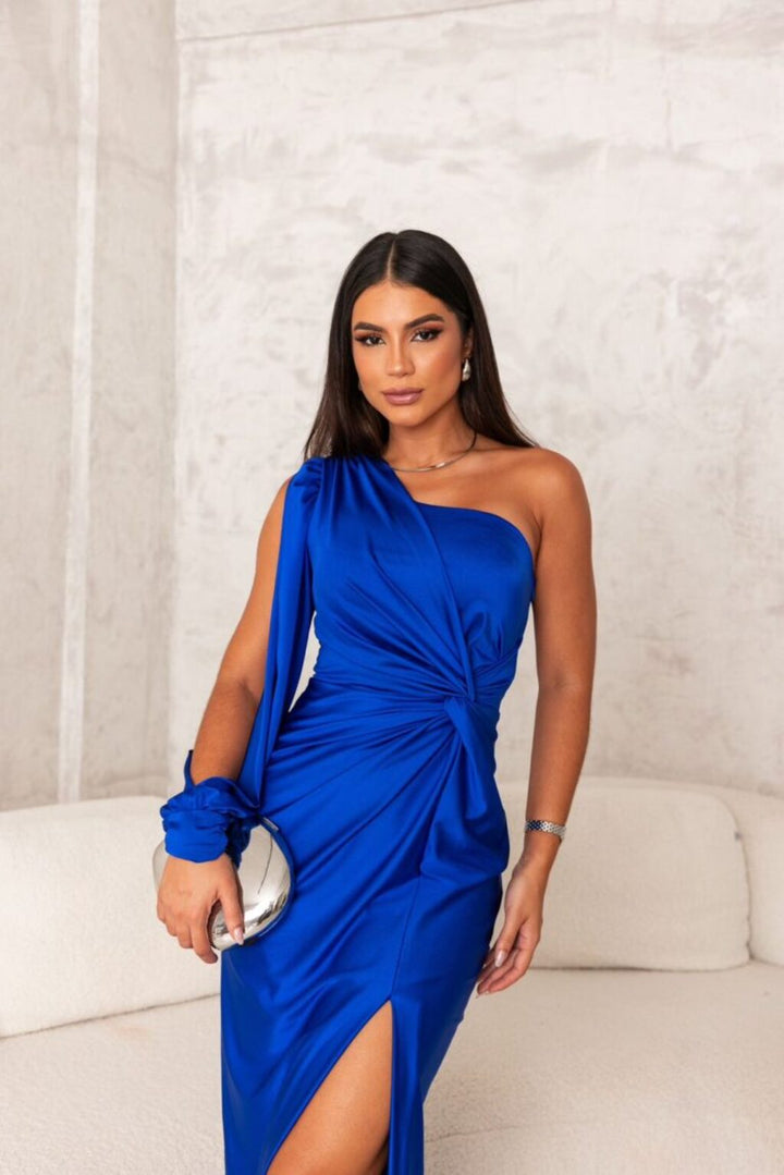 Rica | One-Shoulder Satin Evening Gown