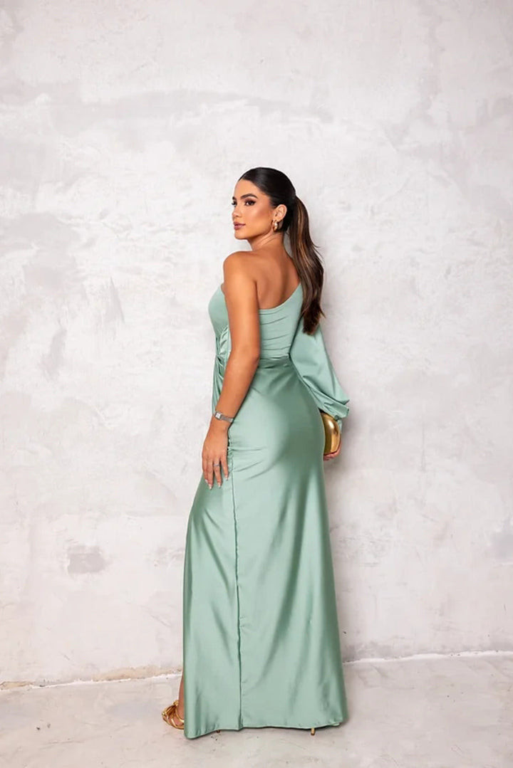 Rica | One-Shoulder Satin Evening Gown