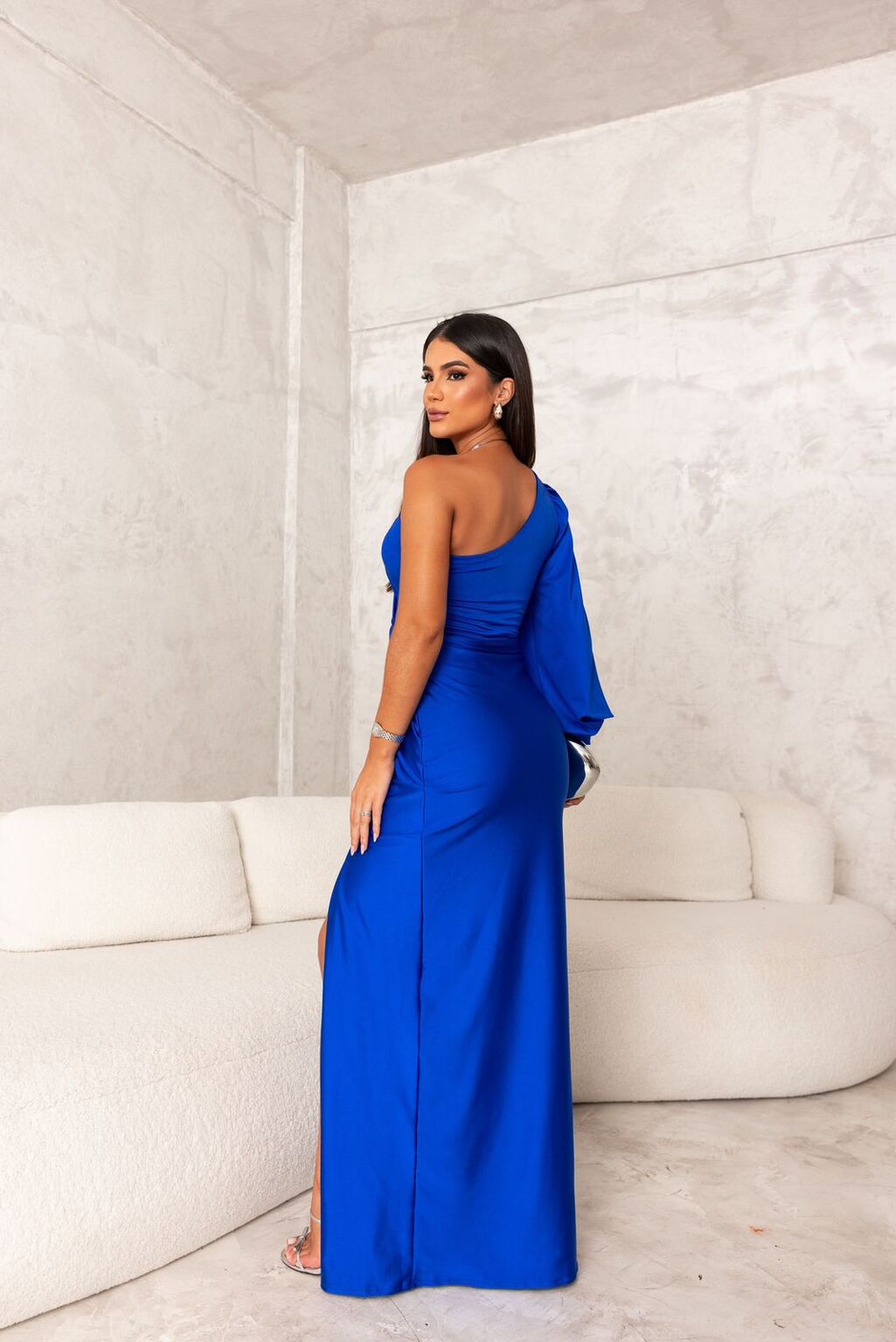 Rica | One-Shoulder Satin Evening Gown