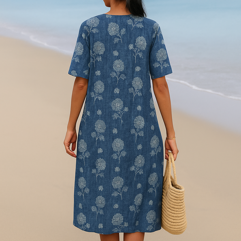 Hestia | Floral Indigo Blue Dress