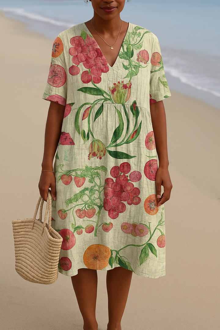 Rhea | Retro Floral Print Dress