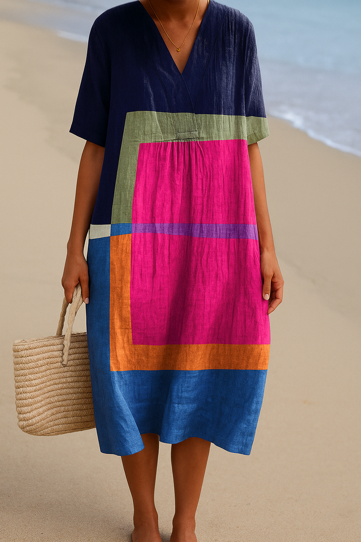 Isadora | Vibrantly Colored Block Dress