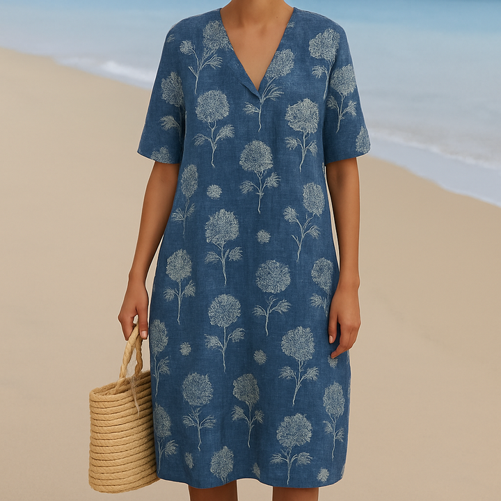 Hestia | Floral Indigo Blue Dress