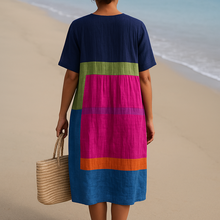 Isadora | Vibrantly Colored Block Dress
