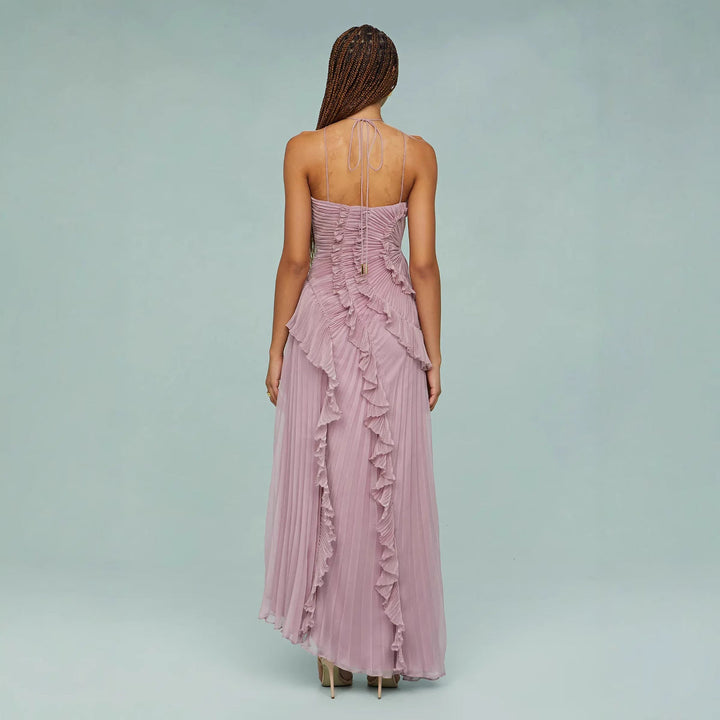 Elle | Pleated Halter Evening Dress