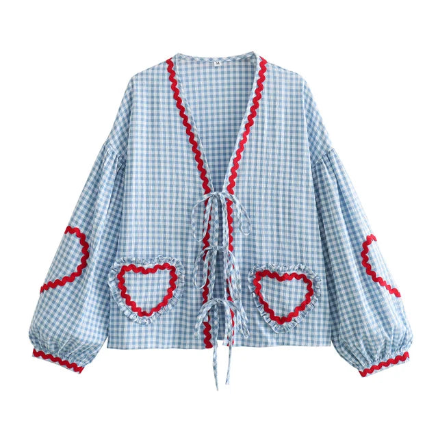 Alexandra | Playful Heart Accent Blouse