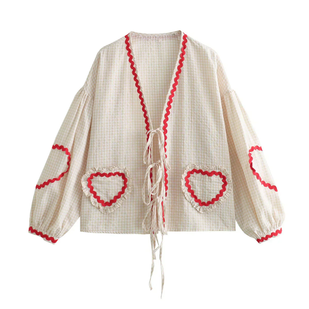 Alexandra | Playful Heart Accent Blouse
