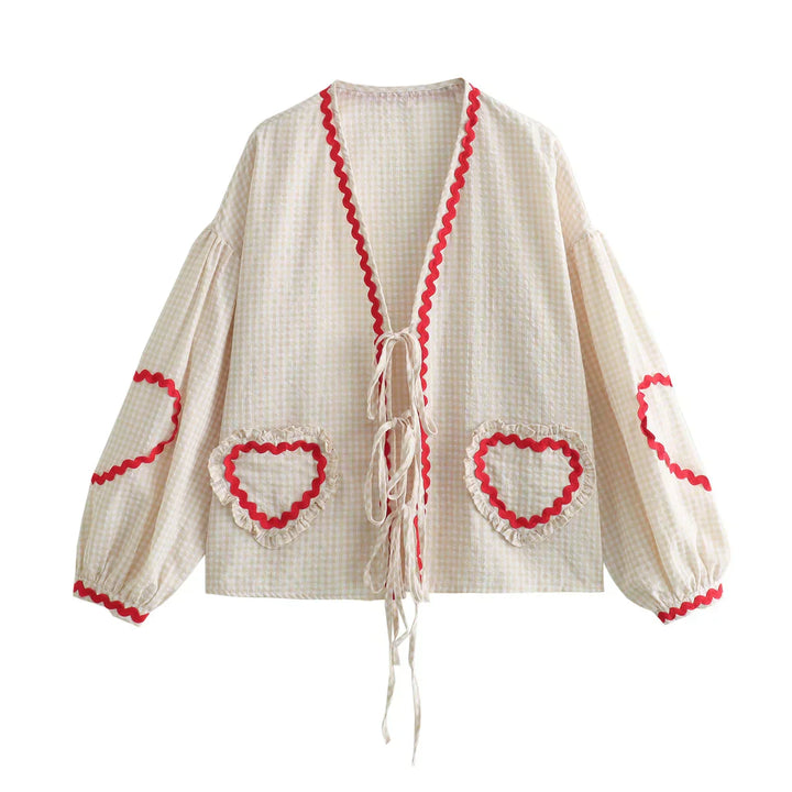 Alexandra | Playful Heart Accent Blouse