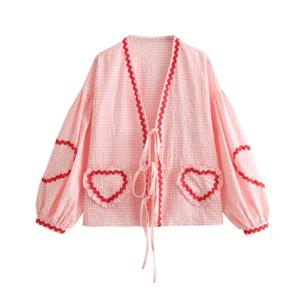 Alexandra | Playful Heart Accent Blouse
