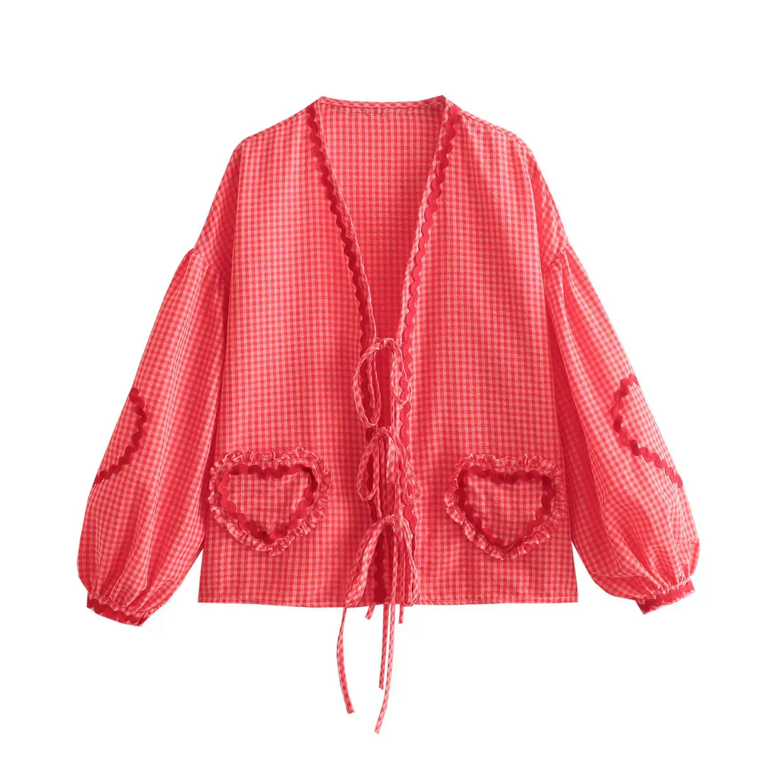 Alexandra | Playful Heart Accent Blouse