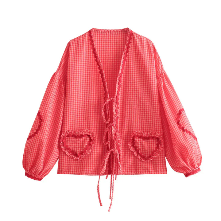 Alexandra | Playful Heart Accent Blouse
