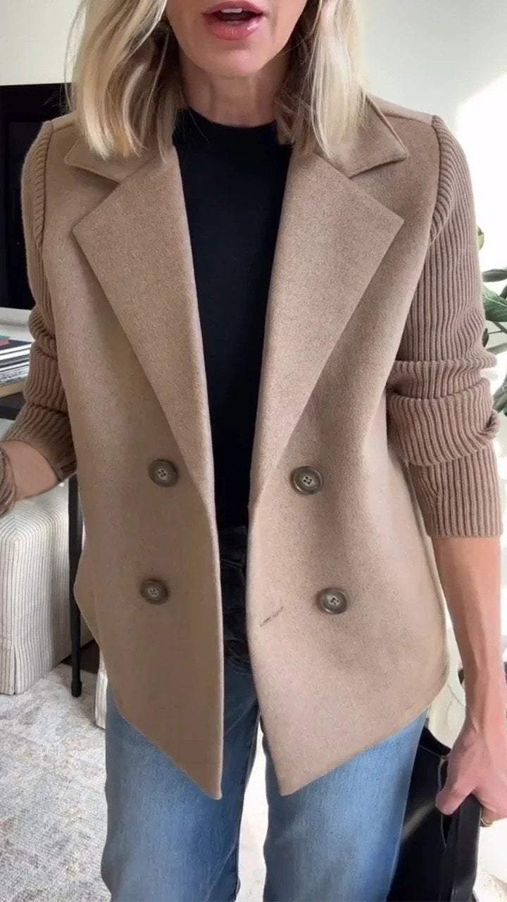 Dakota | Elegant Knit-Sleeve Blazer