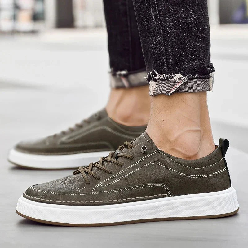 Riley| Genuine Faux Leather Sneakers