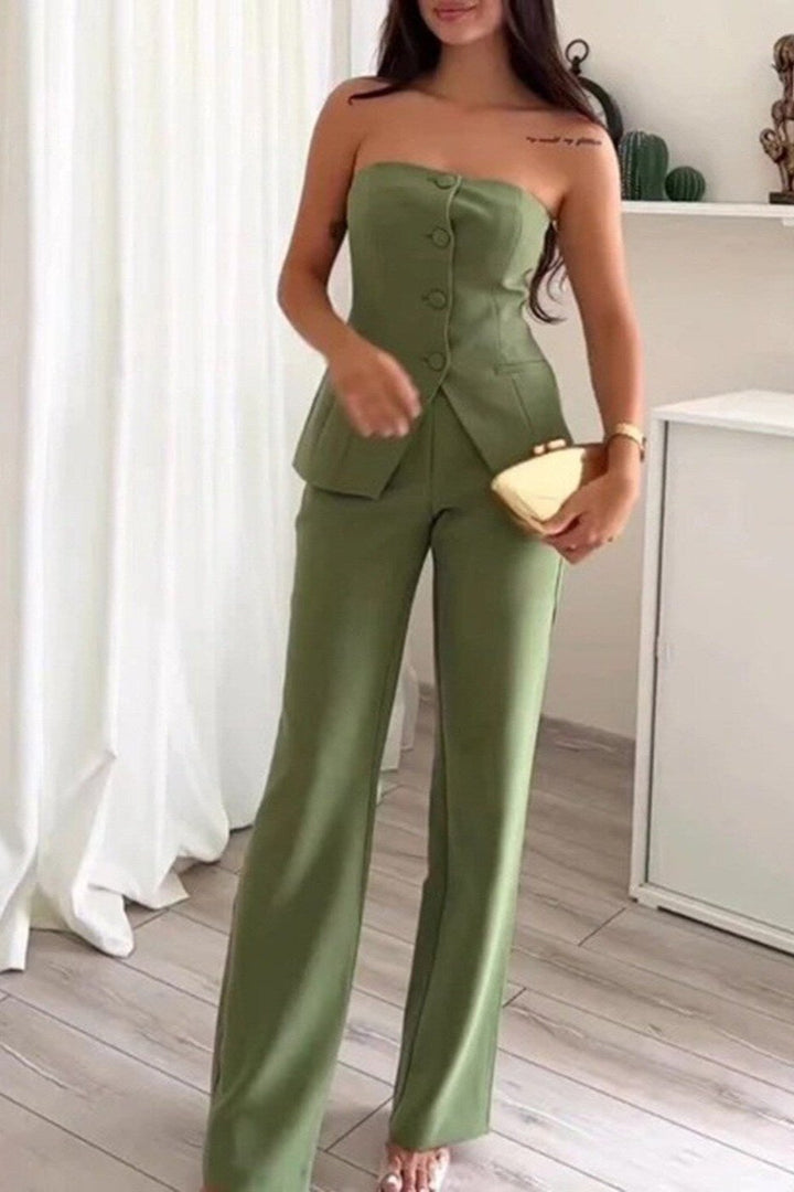 Ivy | Strapless Tailored Two-Piece Set