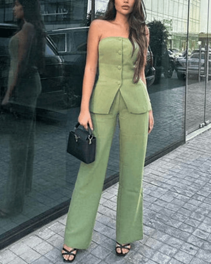 Ivy | Strapless Tailored Two-Piece Set
