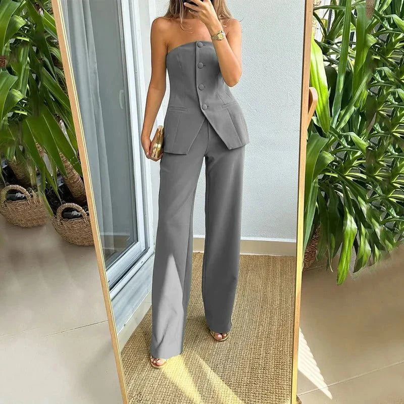 Ivy | Strapless Tailored Two-Piece Set