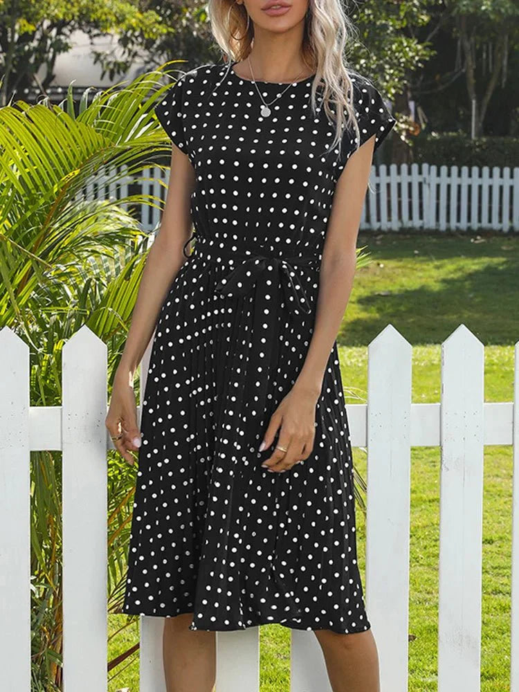 Alyssa | Polka Midi Dress